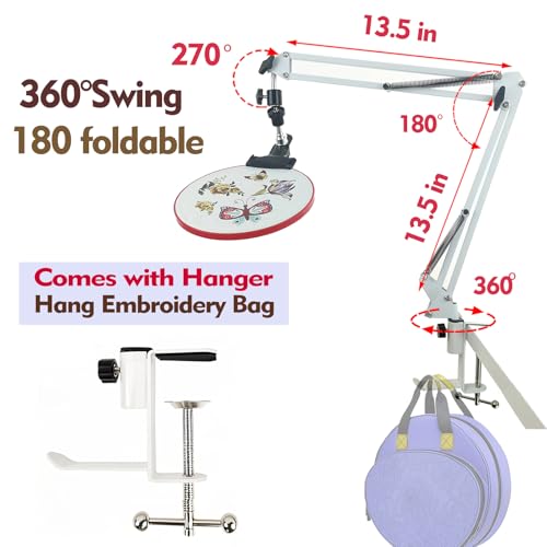 Image of Embroidery Hoop Holder Stand Rotated Embroidery Holder Lap,Cross Stitch Holder Stand , Embroideryy Hoop Stand Lap Suitable for Embroidery Hoops and Kit