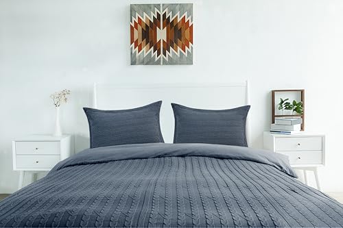Image of Standard Pillowcase Set of 2 20X26 Pillow Covers Cotton Bed Pillow Shams Soft Decorative Pillow Cases with Envelope Closure, Blue Grey