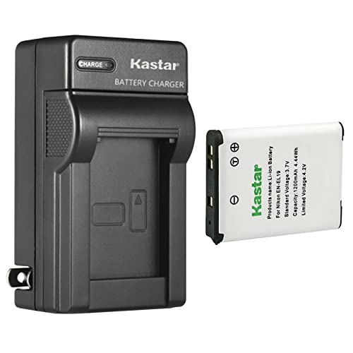 Kastar 1-Pack EN-EL19 Battery and AC Wall Charger Replacement for Nikon Coolpix W100 Coolpix W150 Coolpix S100 Coolpix S2500 Coolpix S2550 Coolpix S2600 Coolpix S2700 Coolpix S2750 Camera