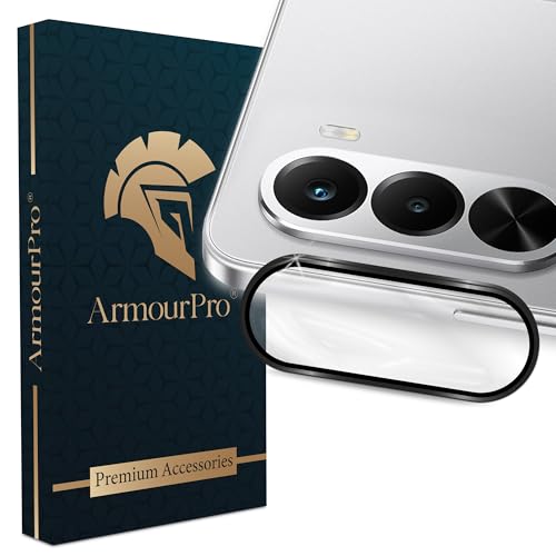 Image of ArmourPro Camera Rings Tempered Glass Compatible for Realme P4X (6.72 Inches) Tough HD Individual Aluminum Alloy Rings 9H Camera Cover, Scratch-Resistant,Camera Lens Protection| Black, 1 Pack
