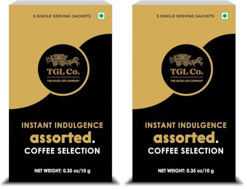 Image of TGL Co. 5 in 1 Assorted Instant Coffee Selection (5 Sachets - Trial Pack) | Contains 3 Classic & 2 Flavors (Caramel, Hazelnut) | Travel Friendly Pack (Pack of 2)