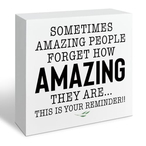 Inspirational Wooden Box Sign, Sometimes Amazing People Forget How Amazing