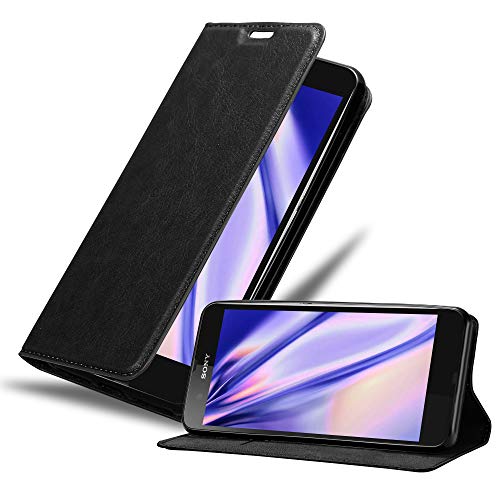 Cadorabo Funda Libro para Sony Xperia Z en Negro Antracita - Cubierta Proteccíon con Cierre Magnético, Tarjetero y Función de Suporte - Etui Case Cover Carcasa