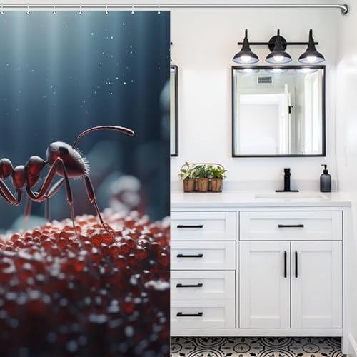 Rideau de douche fourmi animale polyester lavable baignoire 152x183