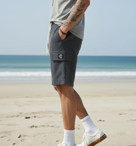 Image of INDICLUB Men's Athletic Performance Shorts,Casual Everyday Wear, Comfortable Drawstring Style