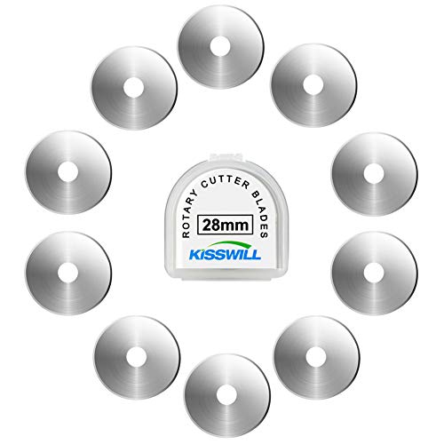 Rotary Cutter Blades 28mm by KISSWILL - Fits Fiskars 28mm Rotary Cutter Replacement Sharp and Durable (28MM)