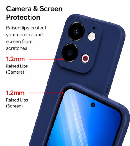 Image of FIRST MART Matte Silicone Back Cover for Vivo T5x - Blue