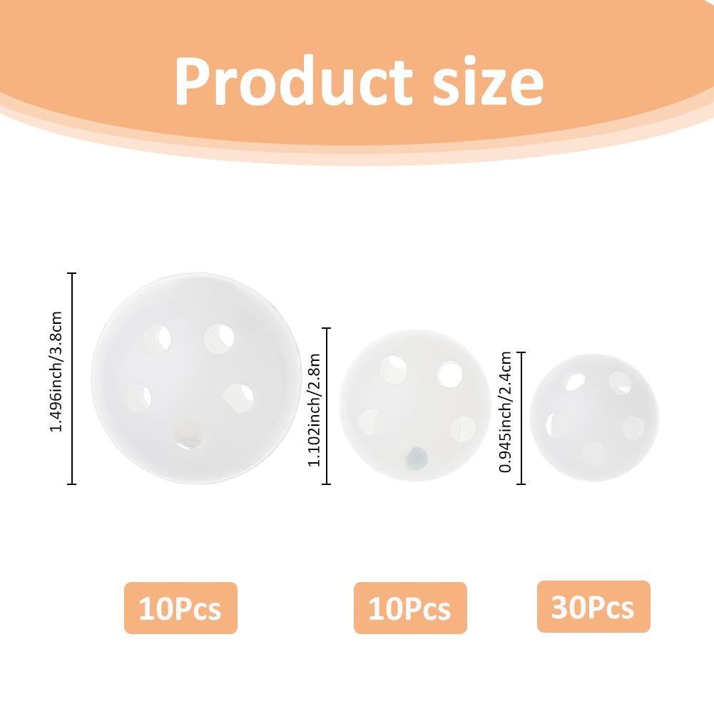 SUPERFINDINGS 50PCS 3 Sizes Rattle Balls Inserts 0.94/1.1/1.49inch Rattle Box Repair Maker Insert Rattles Plush Rings Crochet Rattle Plastic Shaking Music Insert Replace Bell - Image 2