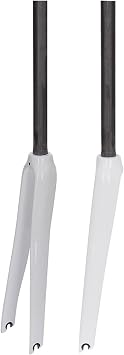 Full Carbon Fiber Bike Front Fork Fixed Gear Bike Rigid Forks 700C Road Bikes Fork 1-1/8" Straight Tube 9 * 100mm Quick Release C BrakeWhite