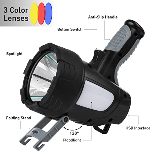 Lbe W5118 Rechargeable Spotlight Outdoor,1000,000 Lumens Led Spotlight Flashlight thumb #5