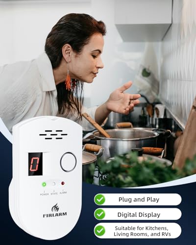 Natural Gas Detector, Plug-in Gas Leak Detector for Home, Propane Leak Alarm for RV and Kitchen, with LED Digital Display - Image 6