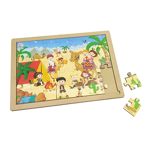 Image of Ratnas Wooden Floor Puzzle Desert 35 Pieces Jigsaw Puzzle Size 29.5 cm x 21.5 cm for Kids 3+ Years