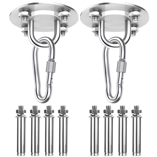 GULINO Gancho de Techo, Soporte Saco Boxeo de Acero Inoxidable de hasta 400 kg, Soporte Silla Colgante, Anclaje Pared, Ganchos de Techo, Soporte Hamaca Colgante, Soporte Columpio