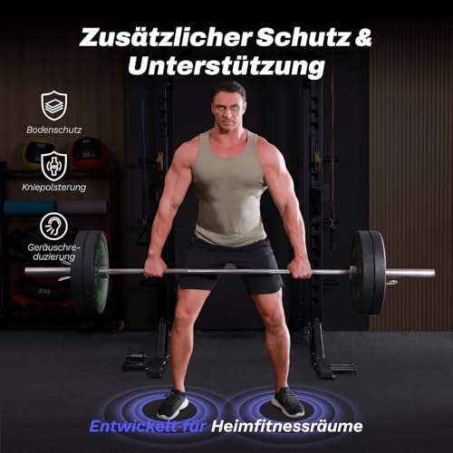 AIRHOP-6-Matten-60x60x14cm-Extra-Dicke-Robuste-Gummierte-rutschfeste-Puzzlematte-Geeignet-Fuer-Fitnessstudio-Und-Heimfitness-Schwere-Trainingsbelastung-Bodenschutzmatte-Fitness-Schwarz - Sparfuchs24.io - Preisvergleich & Top Angebote Online