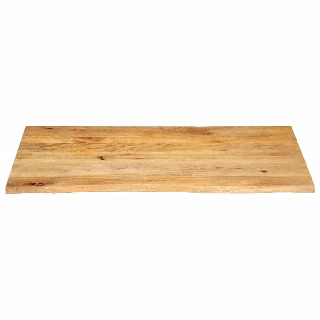 Tablero de mesa de madera de mango, 100 x 60 x 2,5 cm, con borde de árbol, tablero de escritorio de madera maciza, diseño moderno para juegos, PC, oficina, mesa de comedor, hogar, oficina