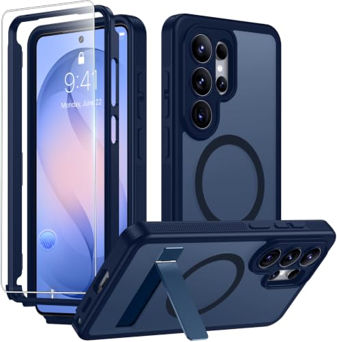 Coque Samsung S26 Ultra bleue pour regarder vos vidéos avec béquille mate