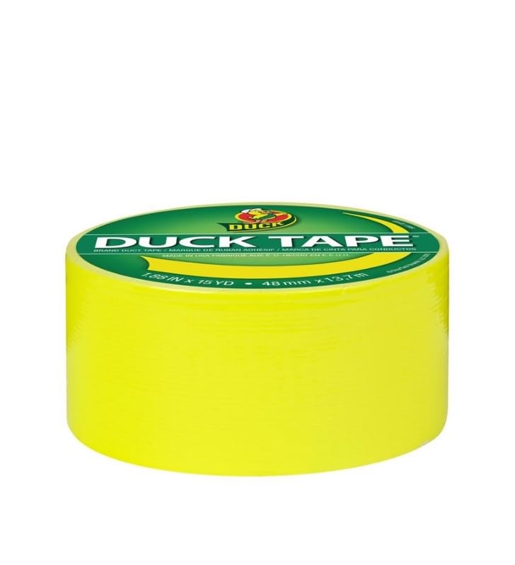 Image of Duck 1.88 in. W X 15 yd L Yellow Duct Tape + Neon Pink Duct Tape Bundle with Utility Knife - Vibrant Colored Duct Tape for DIY Projects, Crafting, & Heavy-Duty Use - (3 Items)