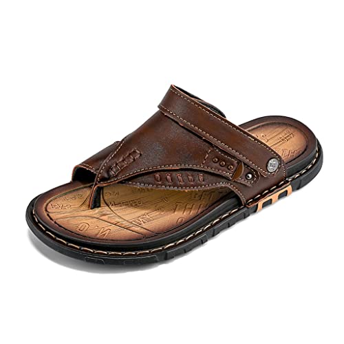 Men's Slippers Breathable Slippers Sandals Beach Classic Non-Slip Outdoor Slippers(White-Patch Five-Pointed star4,44 Code)