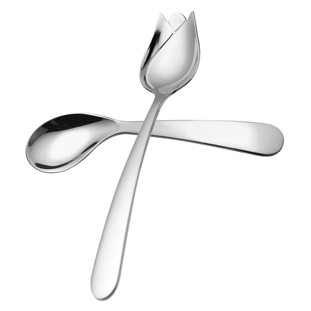 BESTYASH 5 Set Forchetta Cucchiaio A Gomito Foraggio Per Adulti Disabili Comicamente Utensile Alimentazione Forma Anziano Zuppa Svezzamento Adulto Acciaio Inossidabile Argento 2 Pezzi*5