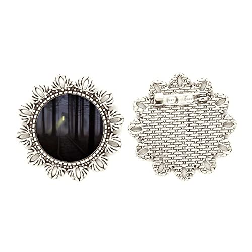 Broche de plata de flores silvestres para vestidos y chaquetas formales