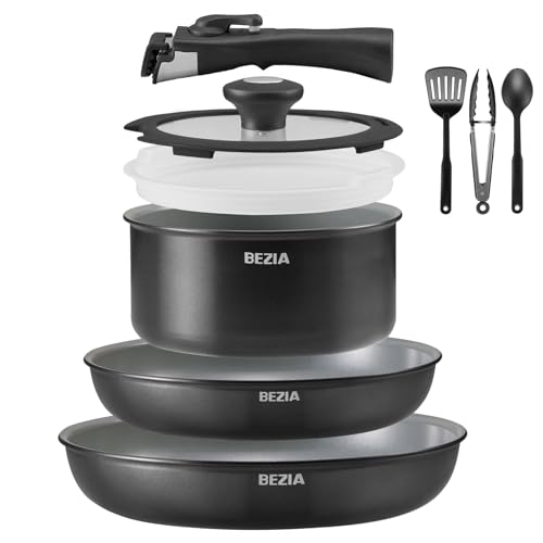 BEZIA Set Pentole e Padelle Ceramiche Antiaderenti, – 9 Pezzi