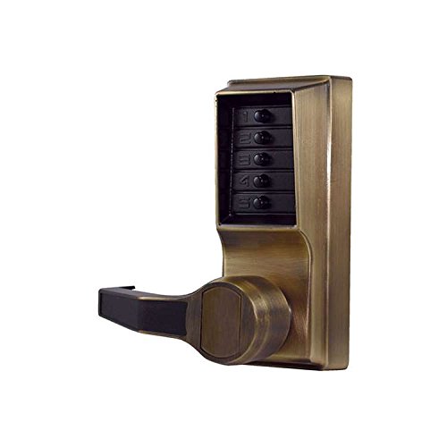 Push Button Lock, Entry, Antique Brass