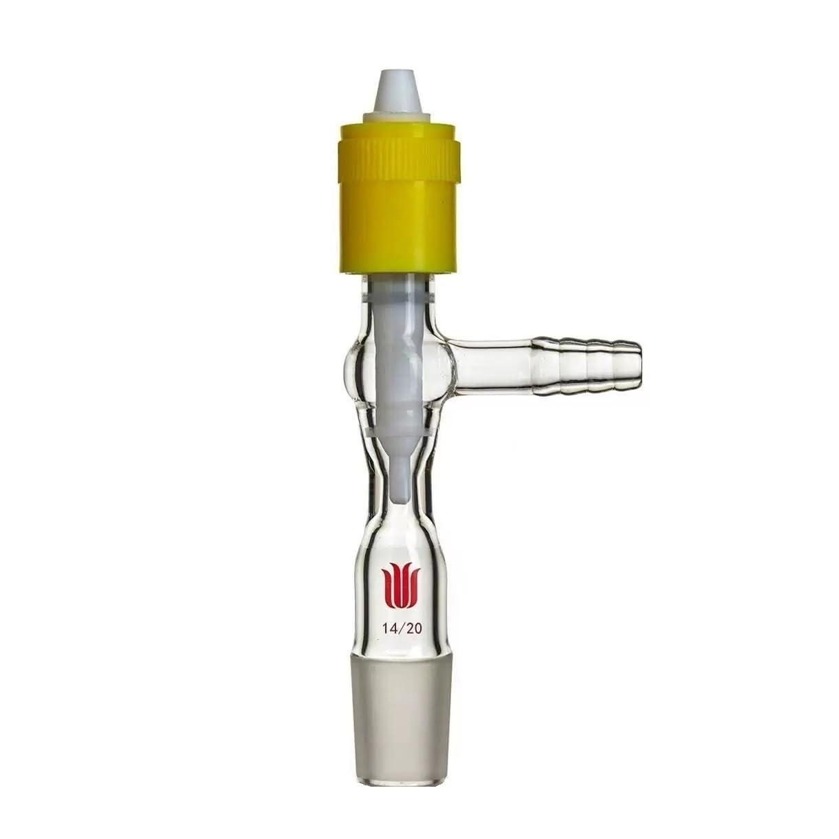 Adaptateur de valve en PTFE vide poussé 4mm joint 19/22 verre borosilicate - 3
