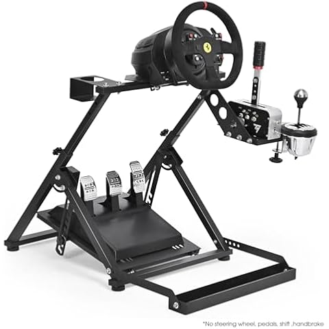 Marada X-shaped Sim Racing Wheel Stand Height Adjustable & Foldable Steering Wheal Stand Fits for Logitech G29 G920 /ThrustmasterT300 T248/Moza R3 R5,Gaming Stand Wheel Pedals NOT Included Cover