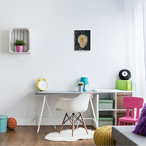 Stupell Industries Children's Abstract Lion Doodle Black White Pattern Wall Plaque, 10 x 15, Yellow2