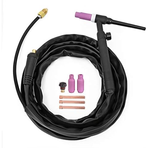HITBOX 200Amp TIG Welding Torch WP17V 4M TIG Welder Gun Air Cooled SR-17V with Europe 10-25R Quick Connector Plug for Lift TIG Cover