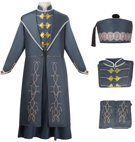 Kolegrial Déguisement Dumbledore avec Chapeau Homme Cosplay Magicien Directeur Dumbledore Uniforme Veste à Capuche et Doublure Set pour Carnaval Halloween Party...