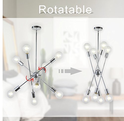 Bonlicht 8-Light Sputnik Chandelier Chrome Modern Chandelier Lighting Vintage Ceiling Light For Kitchen Dining Room Hallway Foyer #TOP3