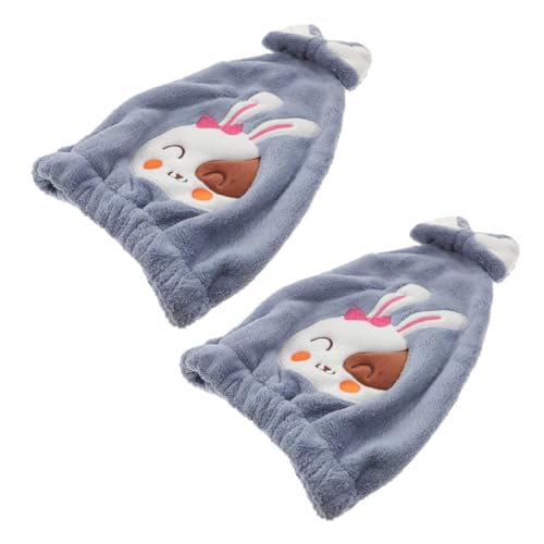 IWOWHERO 2 Piezas Toalla Turbante para Gorro de Ducha Absorbente de Coral de Secado Rápido para Cabello Rizado Liso y Grueso Diseño Cómodo y Duradero para Uso Diario Casa y Viajes
