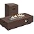 ECOTOUGE 2-Piece 56" Outdoor Rectangle Propane Fire Pit Table with Tank Holder, 50,000 BTU Concrete Fire Table with Weather-Resistant Pit Cover, Auto-Ignition, Free Lava Rocks, Fits 20lb Tank, Brown