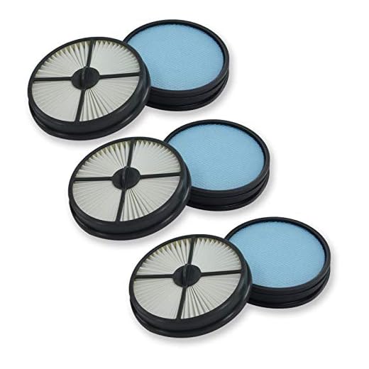 PUREBURG 440005515 440005516 Replacement Filter Set Compatible with Hoover UH72460 Air Lite Corded Bagless Multi-Cyclonic Lightweight Upright Vacuum,Air Clean Dust,3-Pack (6 Filters)