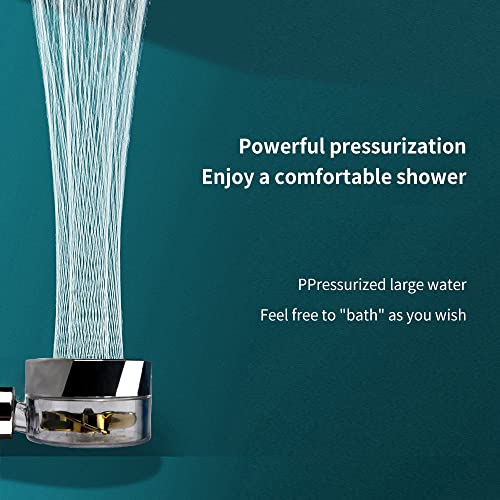 Douche à main haute pression avec turbine rotative et jet d'eau en spirale - 5