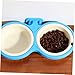 Mipcase No Spill Pet Double Bowls Hanging Cat Dog Feeder Bowl Pet Feeder for Cat Dog Easy Install Clean