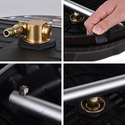 15 Inch Pressure Washer Surface Cleaner With 2 Extension Wands & 1/4" Quick Connector 3200 Psi Max For Patio, Driveway, Deck, Floor #TOP4