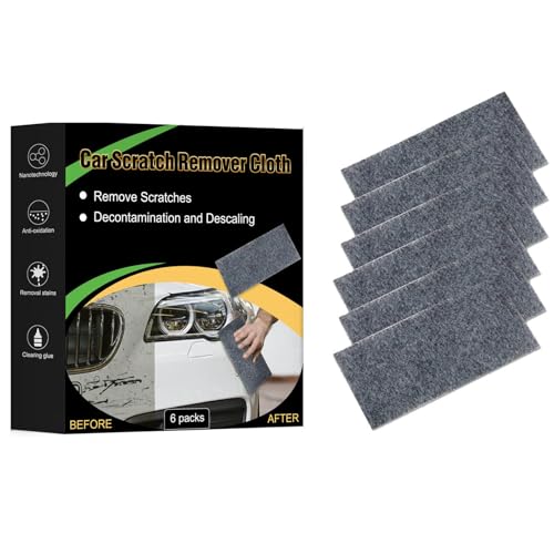 Nanopolix Scratch Remover, Nano Polix Autolack Kratzer Entferner & Politur Tuch Entfernt Kratzer, Nano Poliertuch Gegen Lack-Kratzer, Oxidation & Teer, Nanotechnologie, Wiederverwendbar (6Pcs)