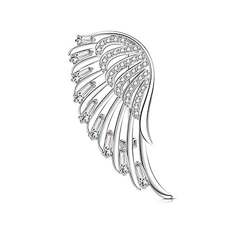 MultiLux Guardian Angel Wing Brooch Pin shiny Cubic Zirconia Pins & Pendants Scarf Holders for Women Men