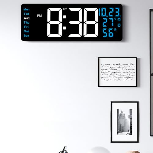 Horloge murale LED grand format orange pendule numérique variateur intensité