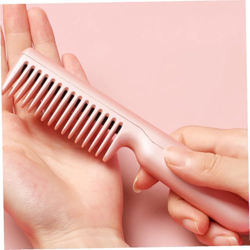 Brosse lisseur portable rechargeable USB compacte rose pour des cheveux doux - 3