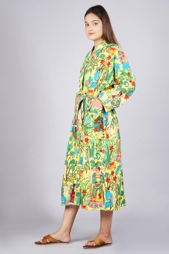 Image of Cotton Women Stylish Printed Kimono, Bath Robe,Night Wear Suit,Swim Wear, Night Dress, Beach Wear