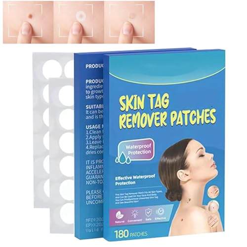 180PCS Skin Tag Microneedle Patches Breathable Water-Resistant Face and Body Care Pads with Plant-Based Ingredients Invisible Skin Cover for Daily Wear Travel Essentials and Home Care 1 Pack