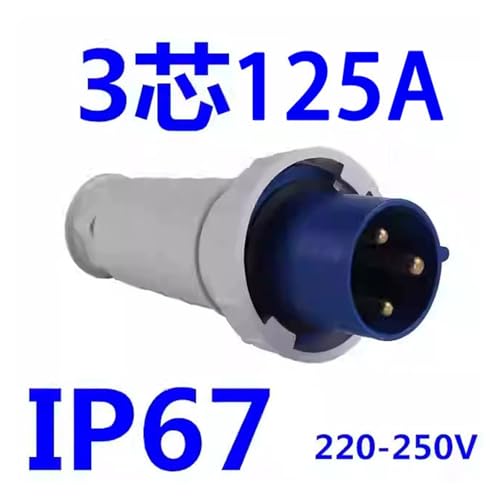 Connecteur d'aviation industrielle étanche 3 broches 125A anti surchauffe pour atelier - 3