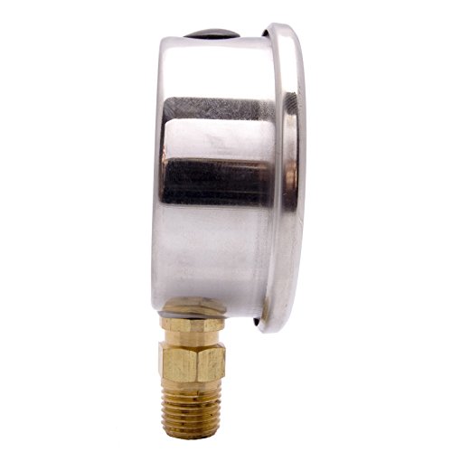 Hfs (R) Oil Filled Vacuum Pressure Gauge - Ss/Br 1/4" Npt Lower Mount -30Hg/0 (2") #TOP1