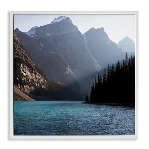 'Serene River Water Scene Foggy Mountains'| Framed Giclee Art