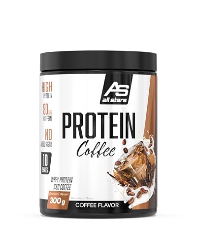 All Stars Protein Coffee Cremiger Protein-Kaffee mit 21 g Eiweiß und 80mg Koffein pro Portion mit hochwertigem Whey-Konzentrat und Isolat 300g