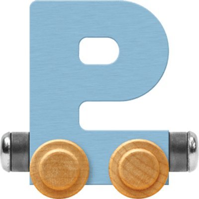 Maple Landmark NameTrain Pastel Letter Car P - Made in USA (Blue)