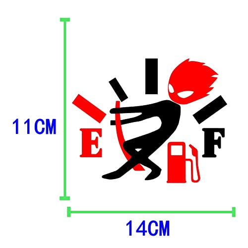 Image of 5.5 inch Reflective Funny Stickers, High Gas Consumption Decal, Angry Boy Adjusting Fuel Gauge, Empty Fuel Gage Stickers for Cars, Van, Trucks, Decals for Women Men 1 Pack
